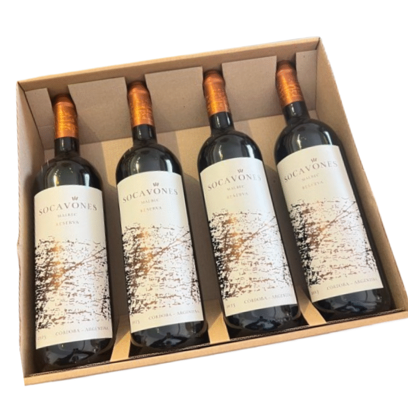 Box SOCAVONES, 4 Botellas Malbec Reserva